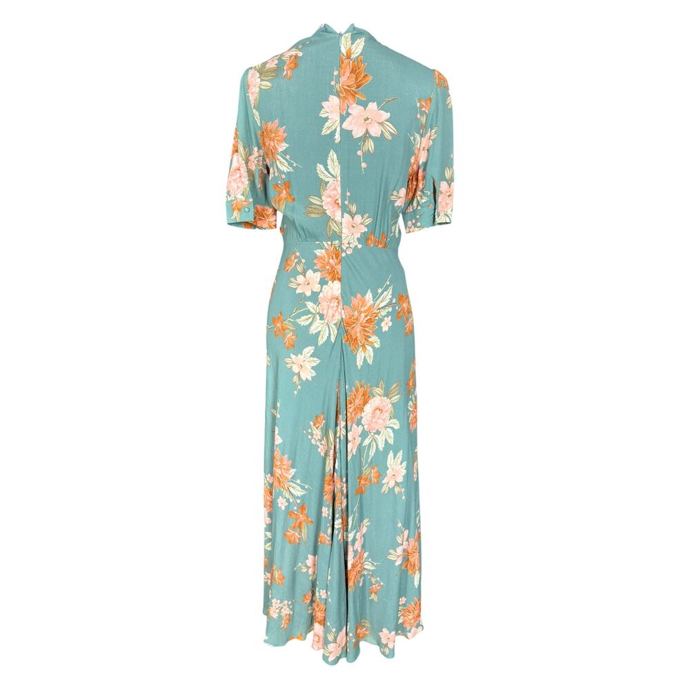 Petal & Pup Frampton Floral Maxi Dress NWT Size 6 Teal Pink Button Front - Picture 3 of 11
